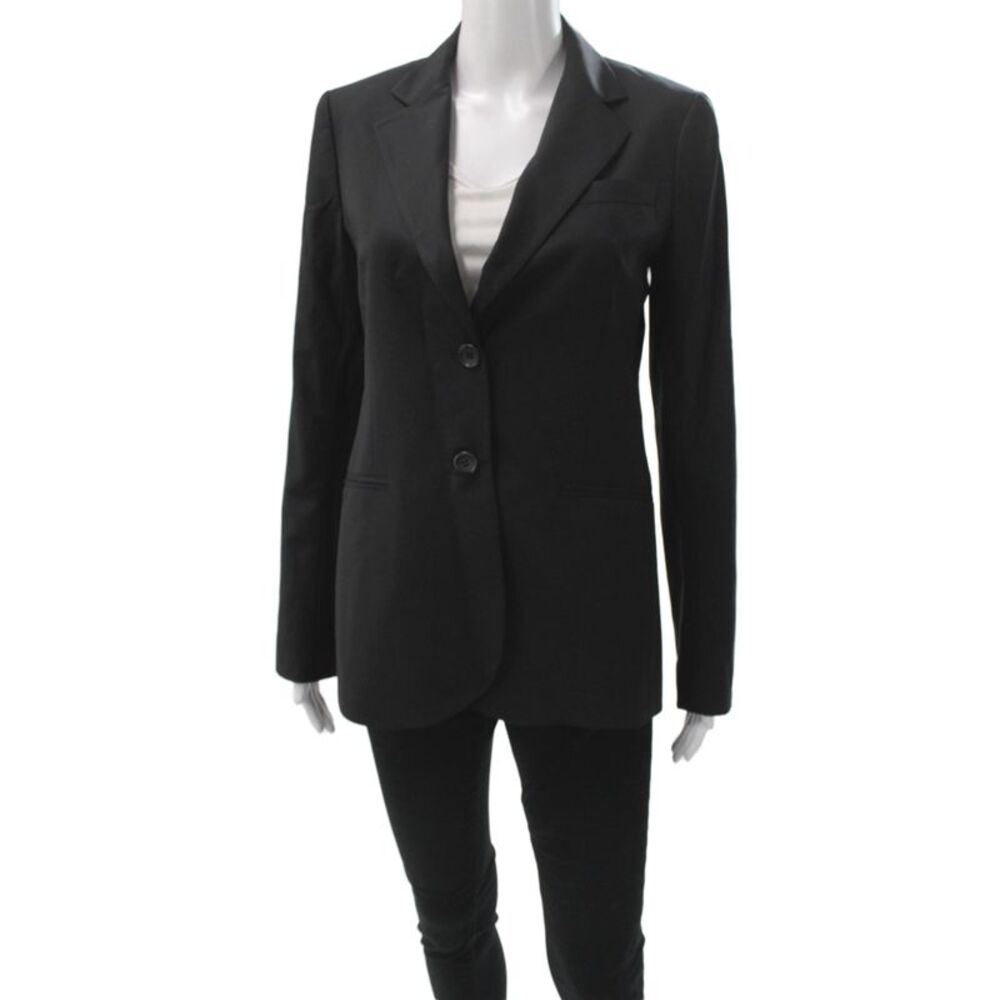 Theory Womens Basic Jacket Black Button Long Sleeve Size 8